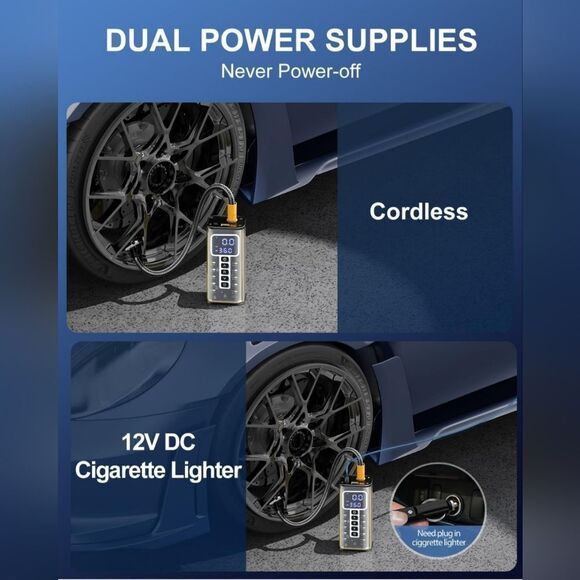 Tire Inflator Portable Air Compressor, Air Pump for Car Tires 20000mAh Battery - Picture 7 of 11